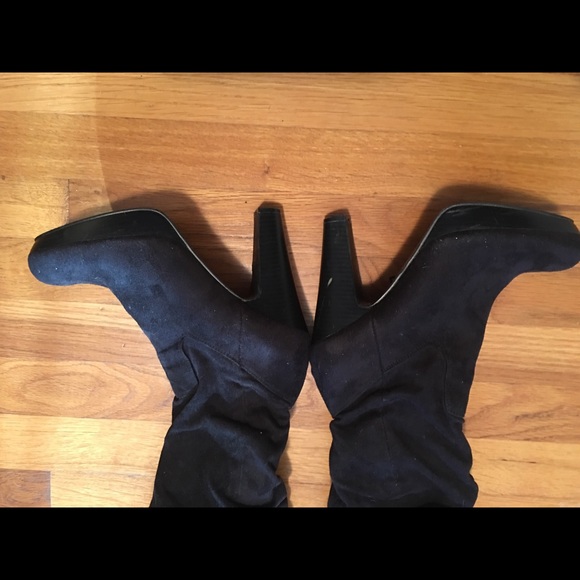 Platform boots. Suede gathered. - Picture 3 of 5